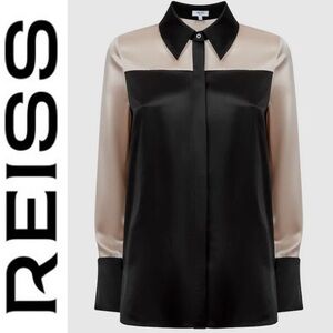 Reiss Lorey Colorblock Silk Shirt